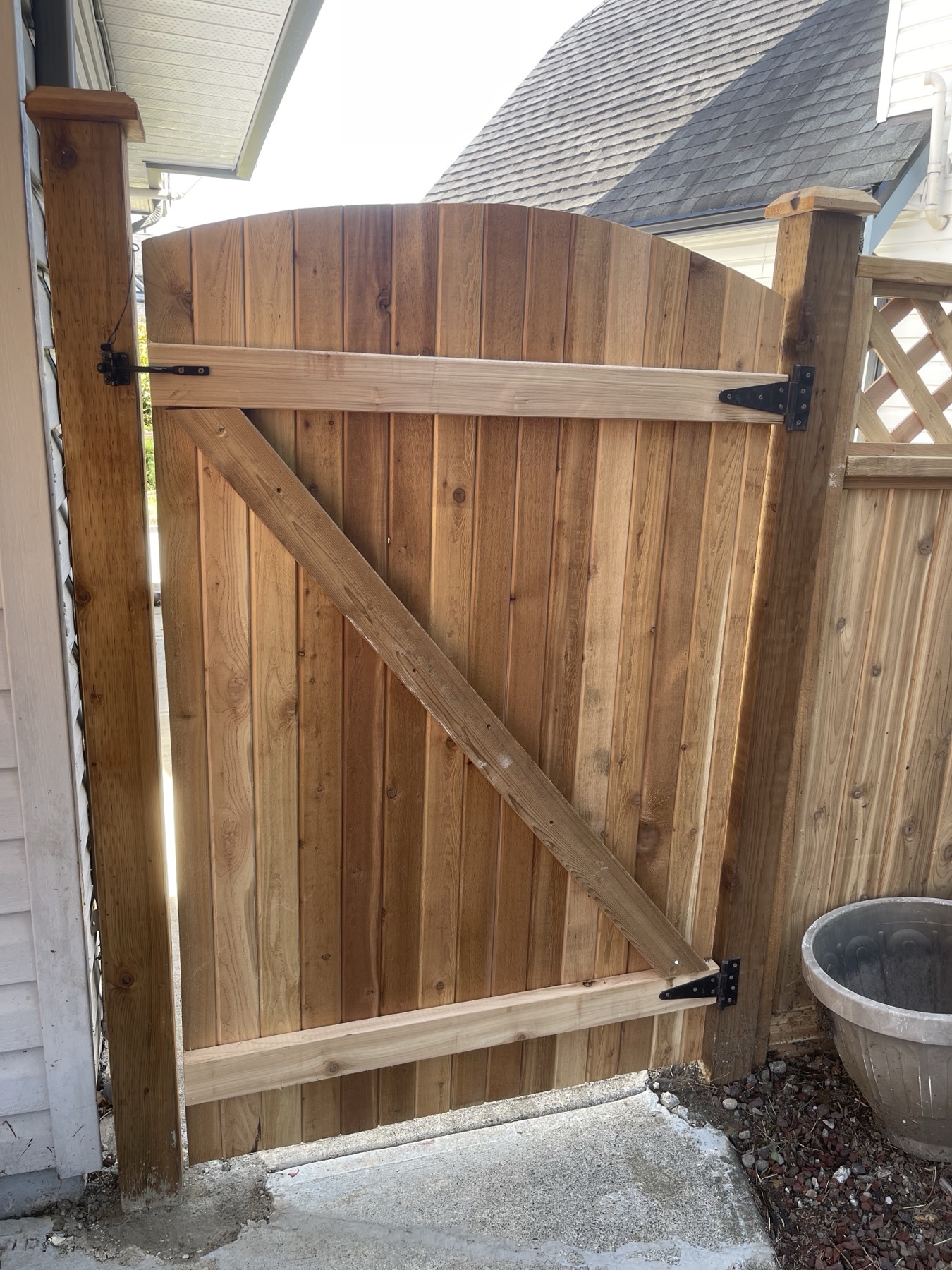 A hand-built cedar gate